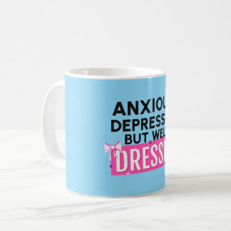 Ängstlich, Deprimiert, Aber Gut Gekleidet Kaffeetasse