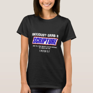 Ängstlich greifen nach der Schrift Christliche psy T-Shirt