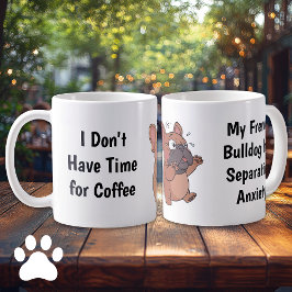 Ängstliche Französische Bulldogge Cartoon Kaffeeta Kaffeetasse
