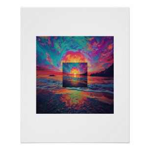 Ängstliche schmelzende Gesichter kosmischer Wirbel Poster