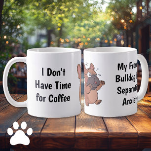 Ängstlicher Französische Bulldogge Cartoon Kaffeeb Kaffeetasse
