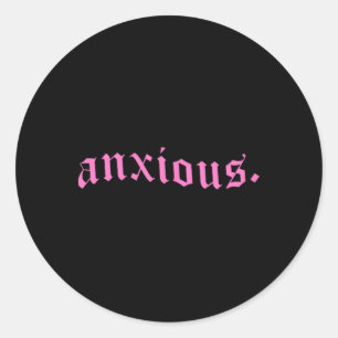 Ängstliches Pastel-Goth-Pink-Geschenk für psychisc Runder Aufkleber
