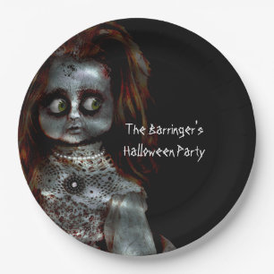 Ängstlichpuppen-beängstigendes Halloween-Party Pappteller