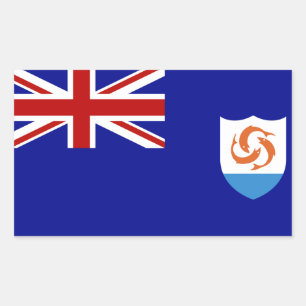 Anguila Flag Rechteckiger Aufkleber