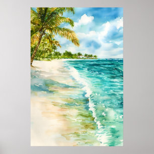 Anguilla Aquarellposter Aquarell Vintage Poster