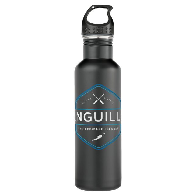 Anguilla Beach Graphic Edelstahlflasche (Vorderseite)