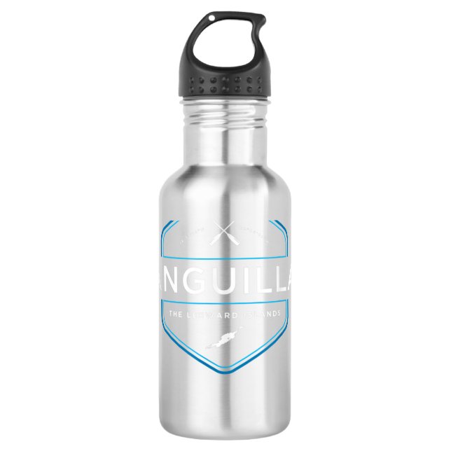 Anguilla Beach Graphic Edelstahlflasche (Vorderseite)