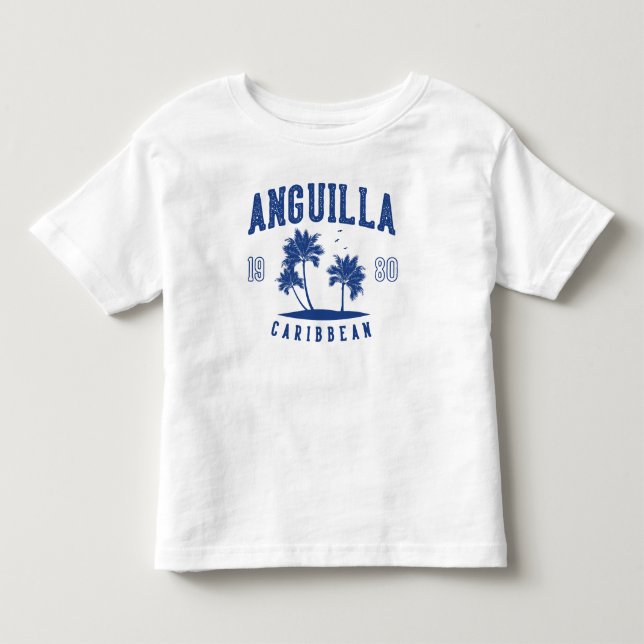 Anguilla Caribbean Palm Tree 1980 Kleinkind T-shirt (Vorderseite)