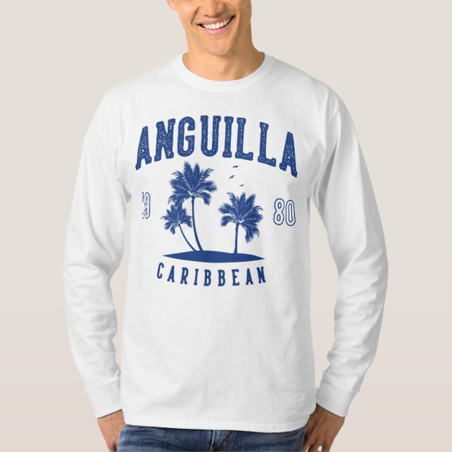 Anguilla Caribbean Palm Tree 1980 T-Shirt (Vorderseite)