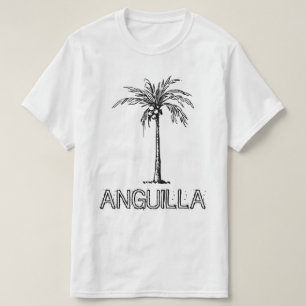 Anguilla Coconut Baum schwarz-weiß Design T-Shirt