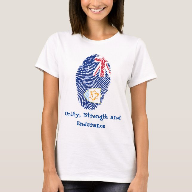 Anguilla Flag Fingerprint T-Shirt (Vorderseite)