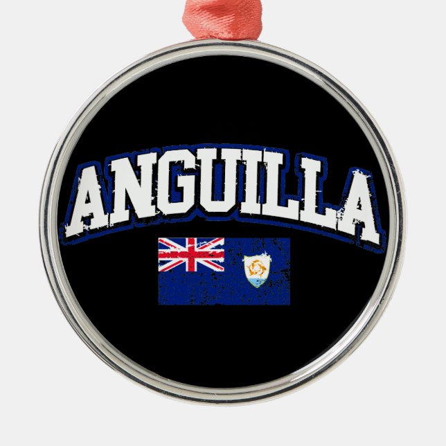 Anguilla Flag Ornament Aus Metall (Vorne)