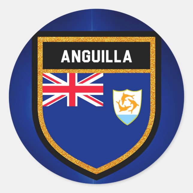 Anguilla Flag Runder Aufkleber (Vorderseite)
