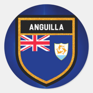 Anguilla Flag Runder Aufkleber
