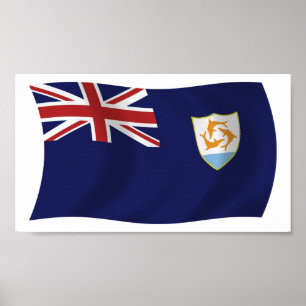 Anguilla-Flagge Poster Druck