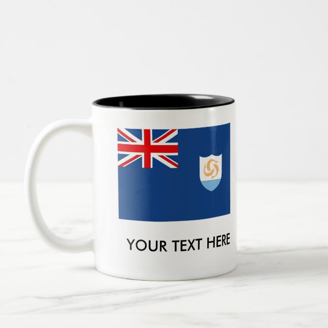 Anguilla-Flagge Zweifarbige Tasse (Links)