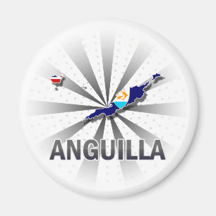 Anguilla-Flaggen-Karte 2,0 Magnet