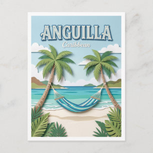 Anguilla Karibik Strand Hängematte The Valley Postkarte