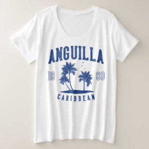 Anguilla Karibische Palme 1980 Große Größe T-Shirt