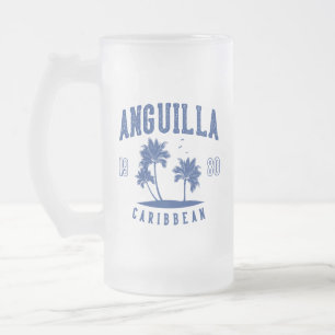 Anguilla Karibische Palme 1980 Mattglas Bierglas