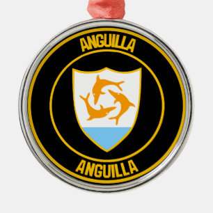 Anguilla Round Emblem Ornament Aus Metall