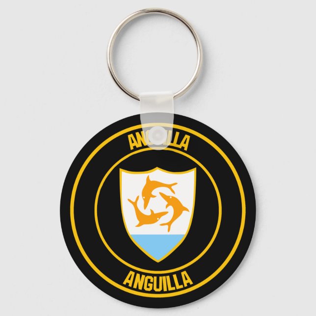 Anguilla Round Emblem Schlüsselanhänger (Vorderseite)
