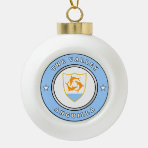 Anguilla-Wappen Keramik Kugel-Ornament