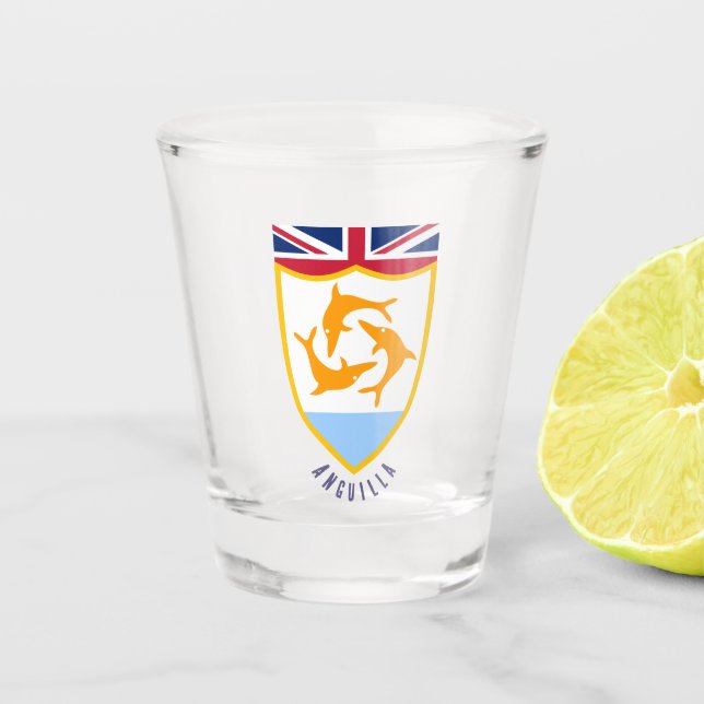 Anguilla-Wappen Schnapsglas (Vorderseite)
