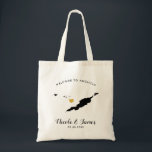 Anguilla Wedding Welcome Bag, Black & Gold Tragetasche<br><div class="desc">Hochzeitswochenende Begrüßungsgeschenktasche für Gäste aus der Stadt,  um Ihre Hochzeit mit dem Bild von Anguilla,  mit goldenem Herzen. Fülle die Tasche mit deinen Lieblingsgoodies.</div>