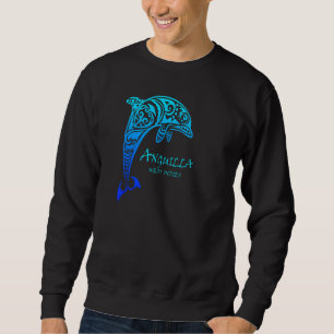 Anguilla West Indies Vintag Retro Tribal Delphin Sweatshirt