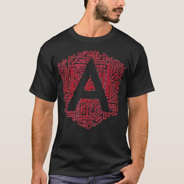 AngularJS Wordcloud t shirt for Javascript Program (Vorderseite)