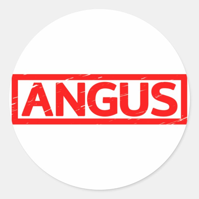 Angus-Briefmarke Runder Aufkleber (Vorderseite)