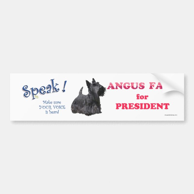 Angus Fala für PRÄSIDENT Autoaufkleber (Vorne)
