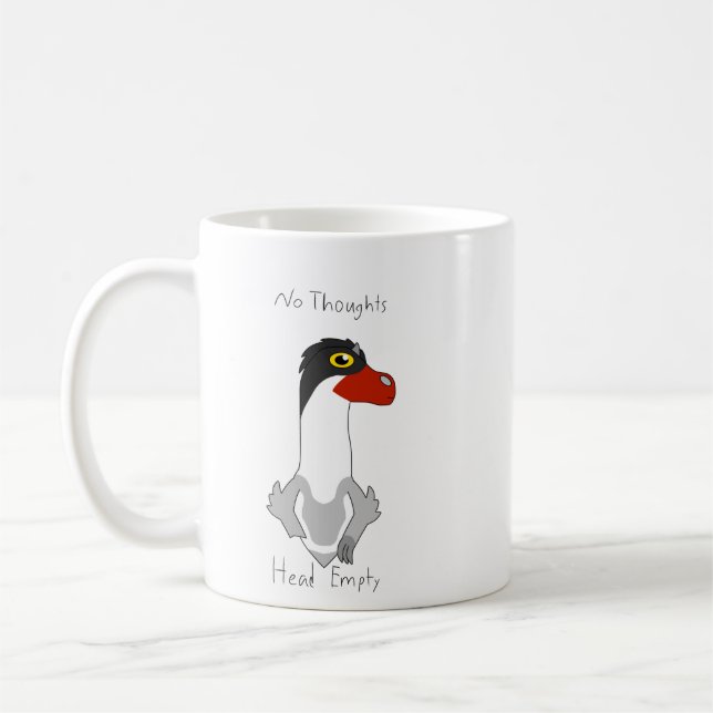 Angus "No Thoughts, Head Empty" Meme Coffee Tasse (Links)