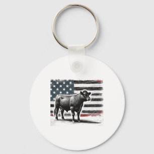 Angus Rancher Usa American Flag Cow Schlüsselanhänger