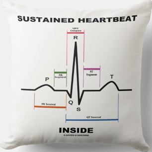 Anhaltender Heartbeat Inside Electrocardiogramm Sp Kissen