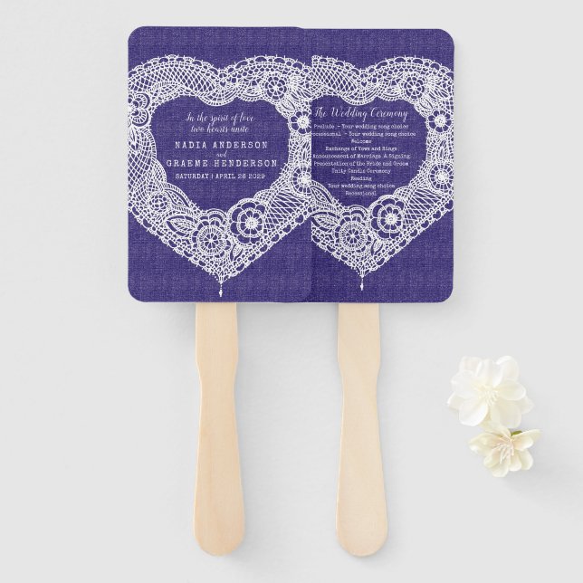 Anhänger des Stoffprogramms "Wedding white lace na Fächer (Vorne und Hinten)