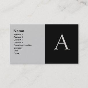 Anheben der Silber Letter "A" Business Card Visitenkarte