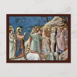 Anhebung von Lazarus durch Giotto di Bondone Postkarte