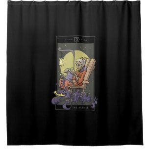 Anheften von Hermit-Tarot-Kartenquilz Duschvorhang
