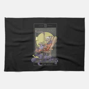 Anheften von Hermit-Tarot-Kartenquilz Geschirrtuch