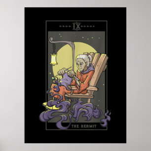 Anheften von Hermit-Tarot-Kartenquilz Poster