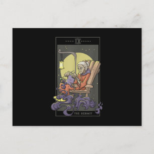Anheften von Hermit-Tarot-Kartenquilz Postkarte