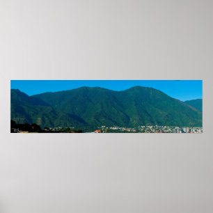 Anhöhe Avila und Tal von Caracas Poster