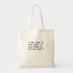 Anima Coffee Nap Lover Tierärzte Lustiger Gif Tragetasche