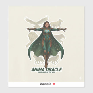 „Anima Oracle Kriegerin | Mystische Schutzfantasie Aufkleber