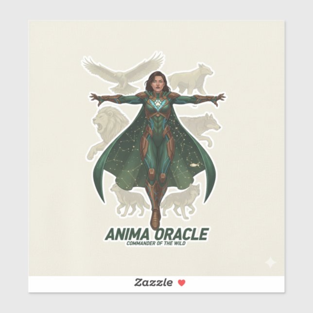 “Anima Oracle Warrior | Mystic Protector Fantasy Aufkleber (Blatt)