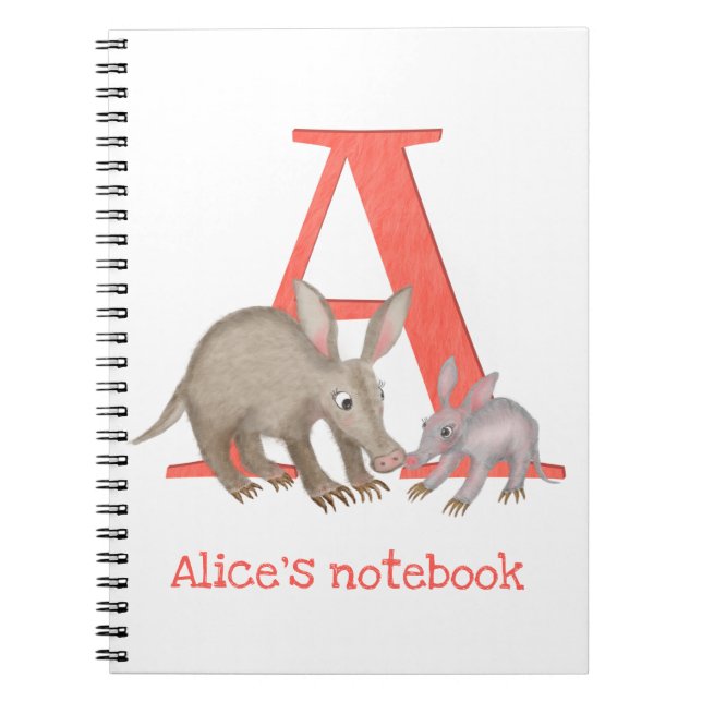Animal ABC A is for aardvark notebook Notizblock (Vorderseite)