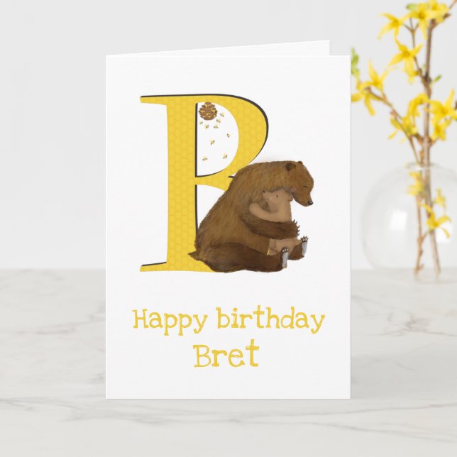 Animal ABC B est pour la carte d'anniversaire de l (Fleur jaune)