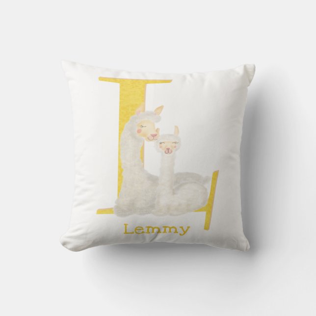 Animal ABC L is for llama cushion Kissen (Vorderseite)